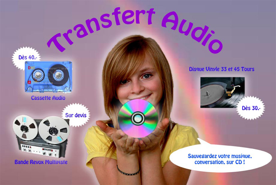Transfert Audio, Cassette audio, Revox, Vinyle à Genève - Suisse
